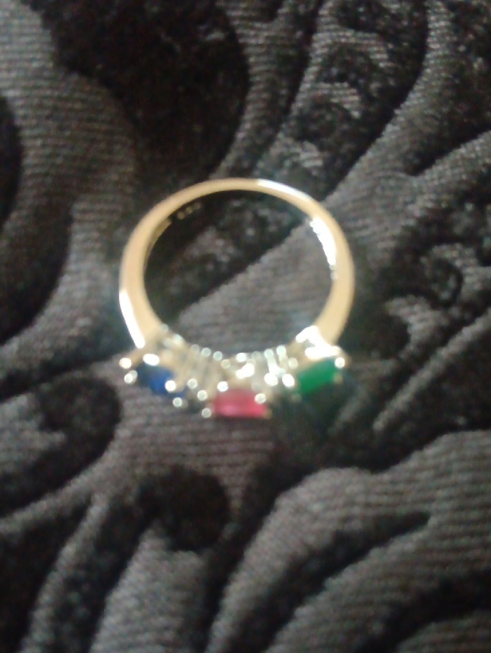 Eternity Tourmaline Gemstone Ring Multi Vibrant Colors - Sterling Silver 925 - Picture 4 of 6